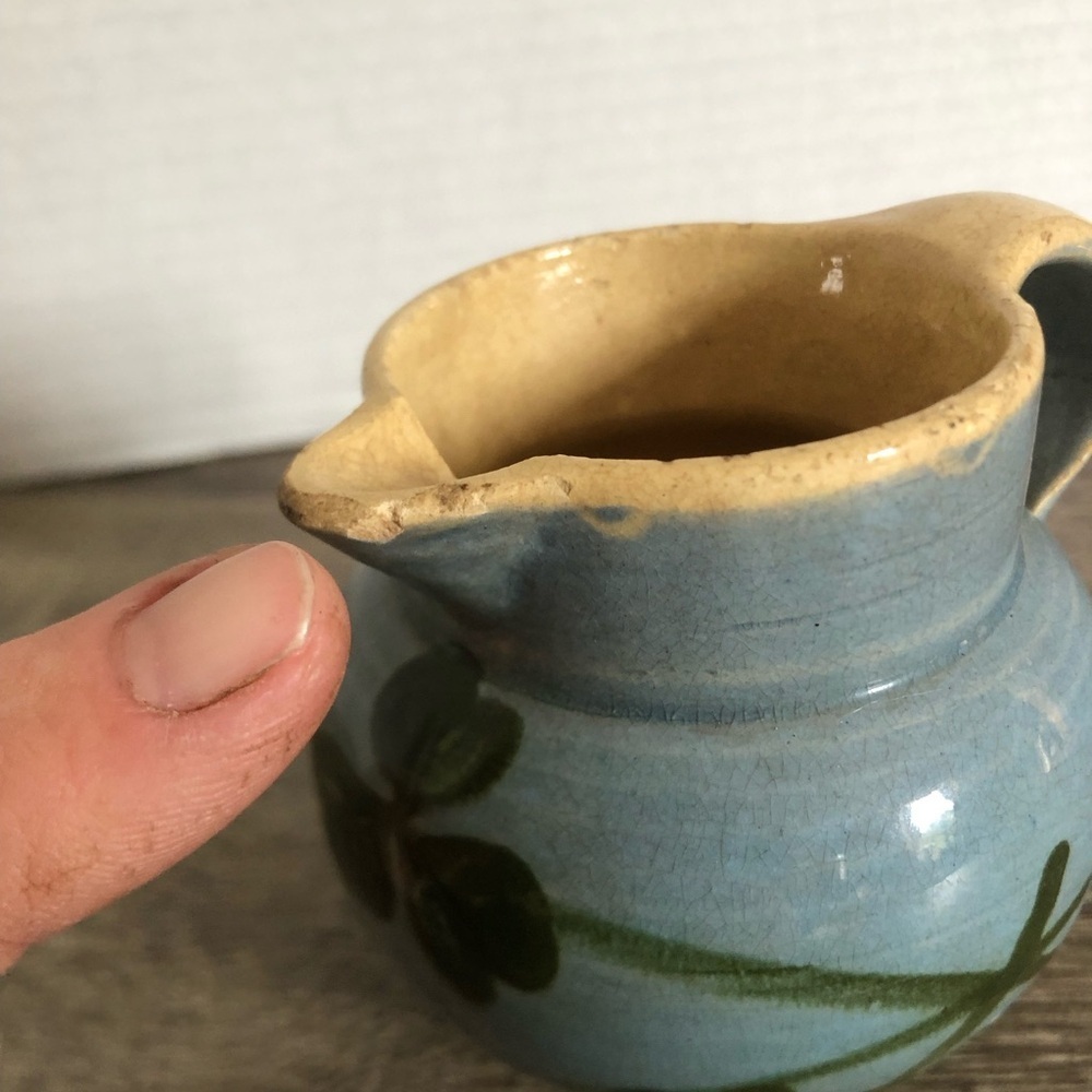 Antique Handcrafted Ceramic Pitcher - Picture 6 of 9